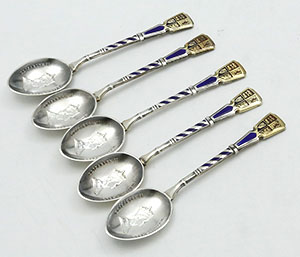 English silver coronation spoons Queen Elizabeth II 1953